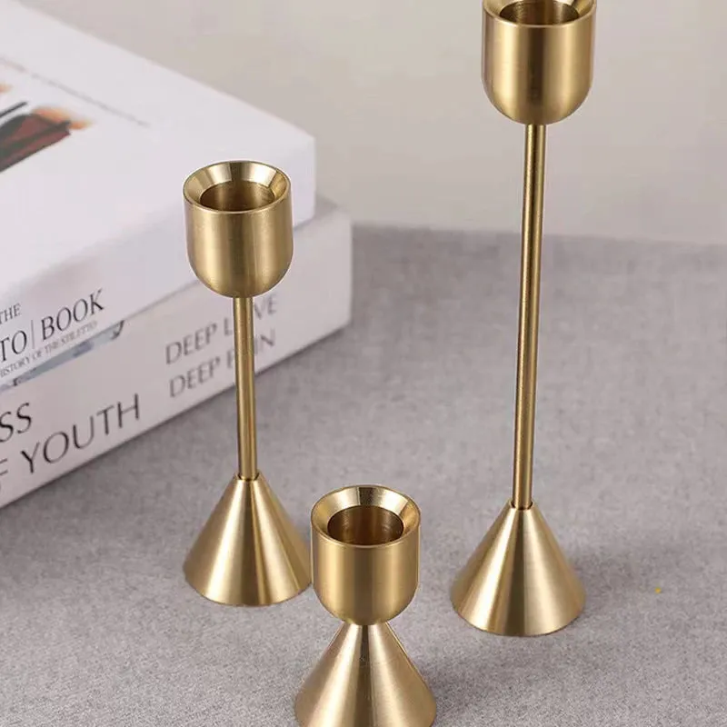 Golden Metal Candle Holders - Candlestick Stand