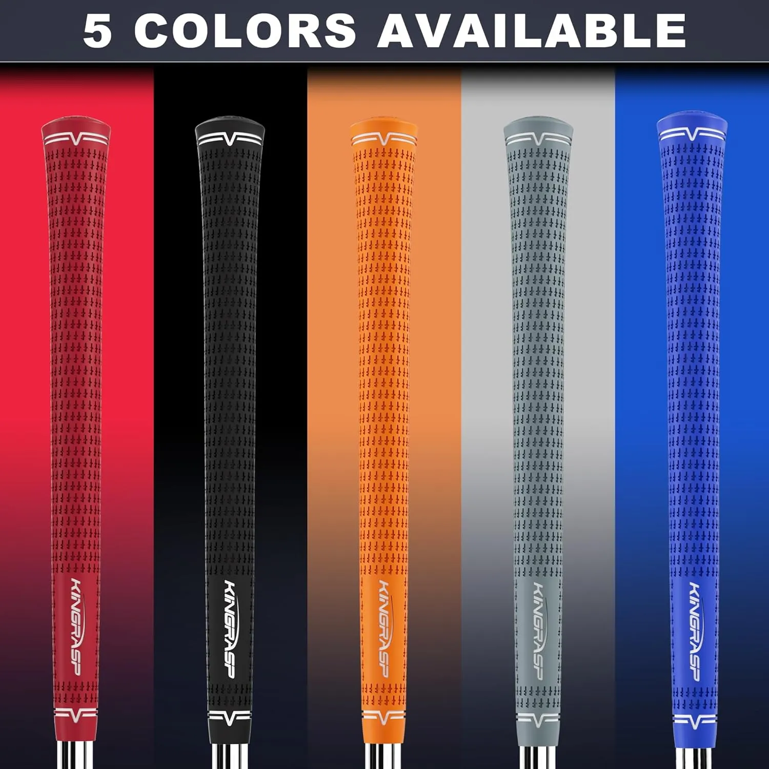 Golf Grips, Standard/Mid Size 5 Colors for Choice, Rubber Golf Club Grips Golf Grips Kit