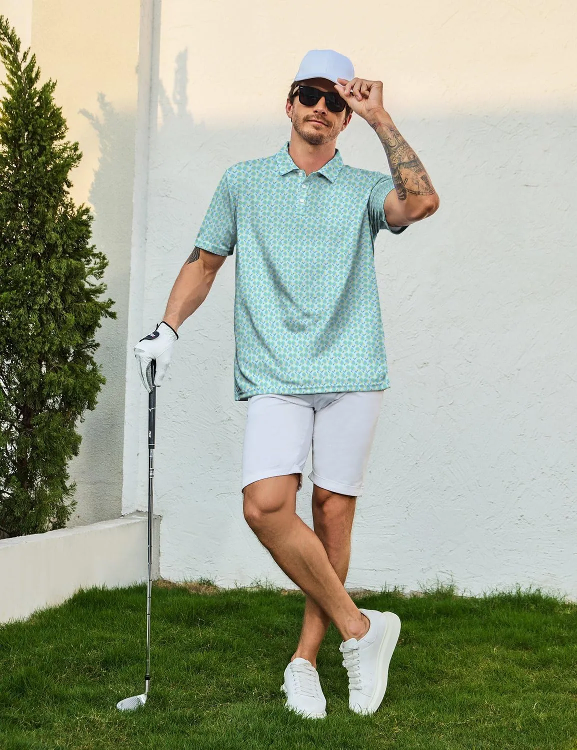 Golf Shirts for Men Funny Golf Polo Shirts Short Sleeve Polo Shirts Moisture Wicking Performance Golf Outfits