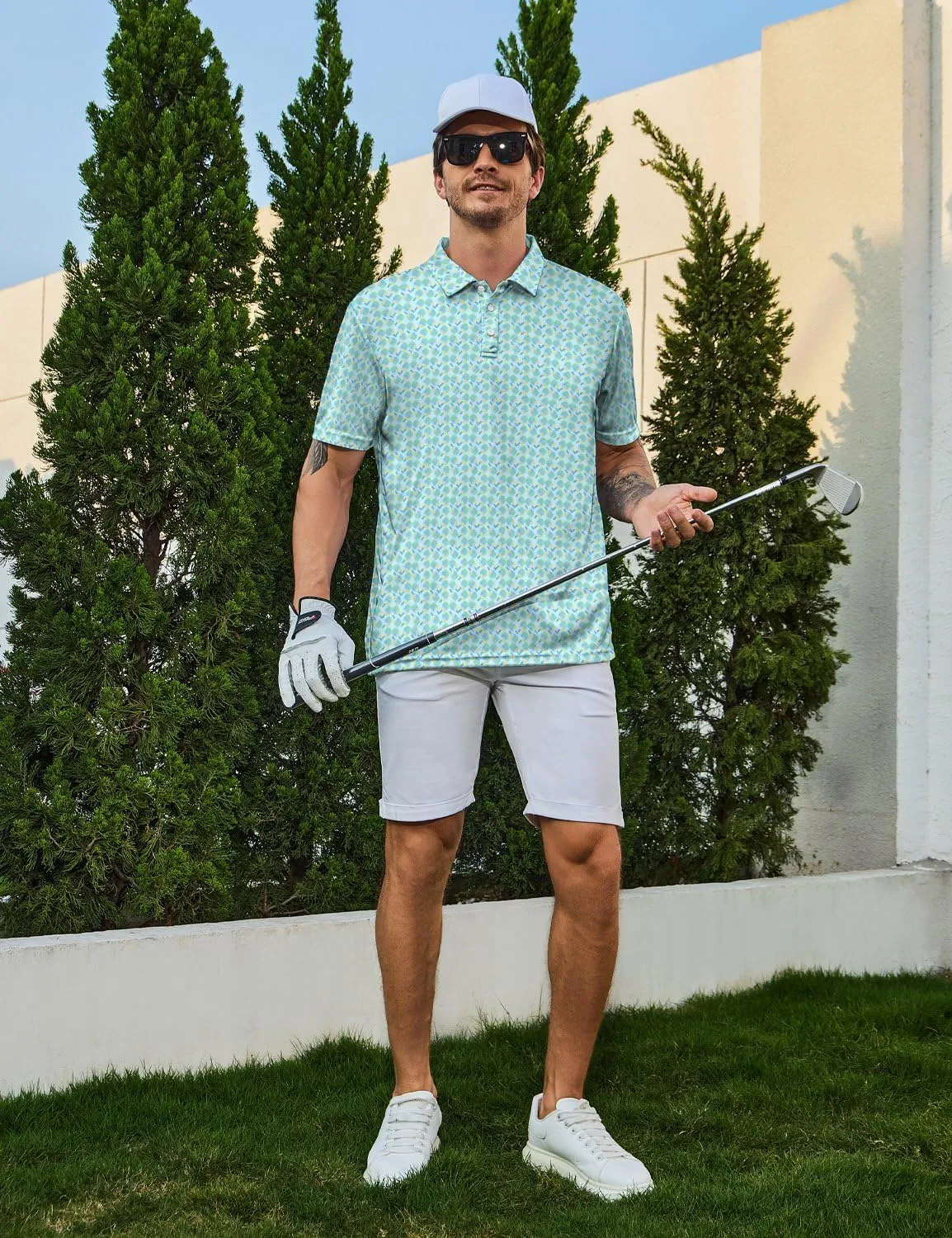 Golf Shirts for Men Funny Golf Polo Shirts Short Sleeve Polo Shirts Moisture Wicking Performance Golf Outfits