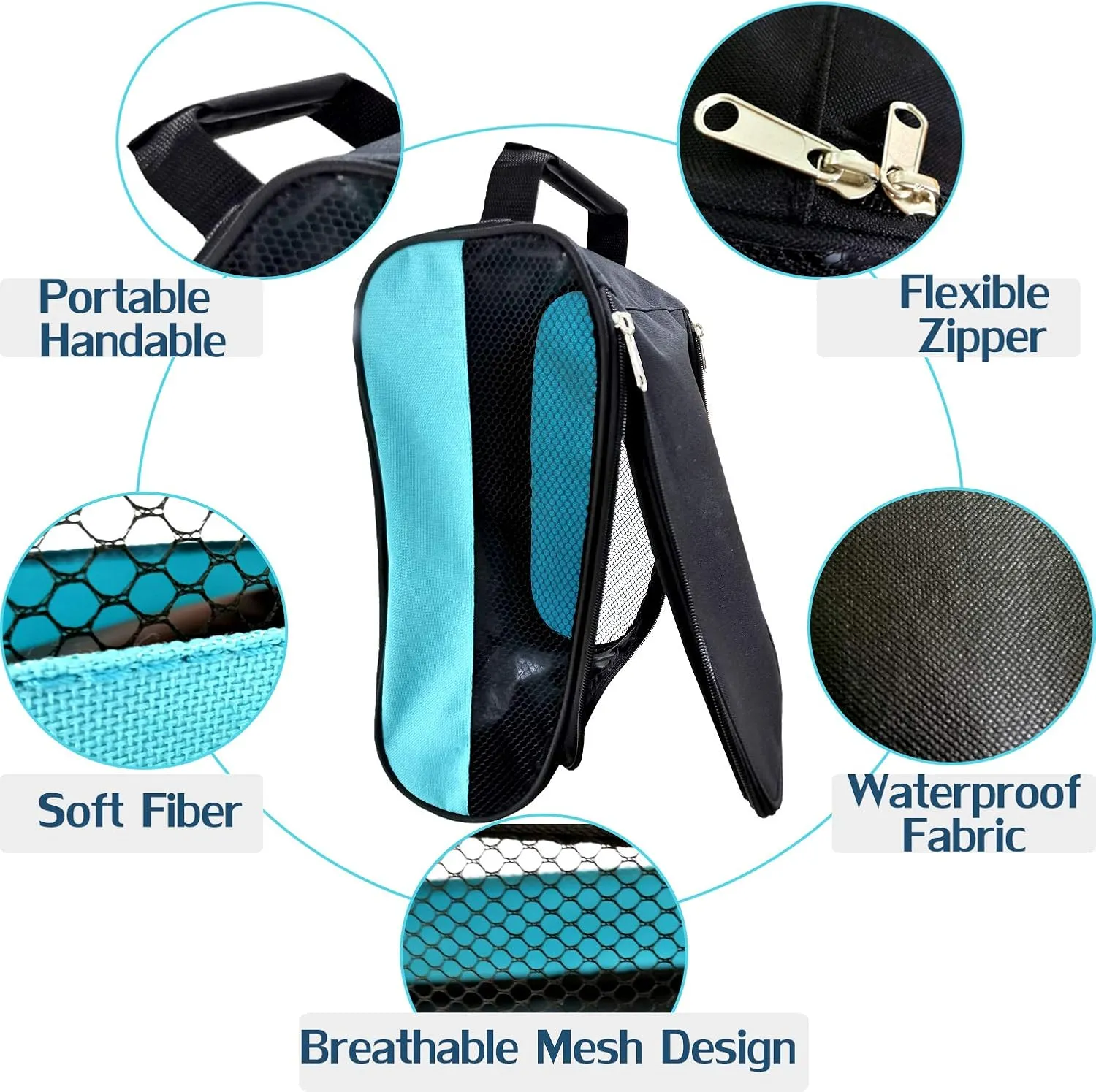 Golf Shoes Bag, Golf Shoe Bag Men, Travel Shoes Bags Zippered Sport Shoes Bag (Sky-Blue)