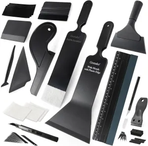 Gomake Window Tint Kit Vinyl Wrap Tool Car Windshield Back Window Tinting Tools with Bulldozer Squeegee Scrubber Paddle,Rubber Blade Scraper,Film Cutter for Car Wrapping,Vinyl Film Installation