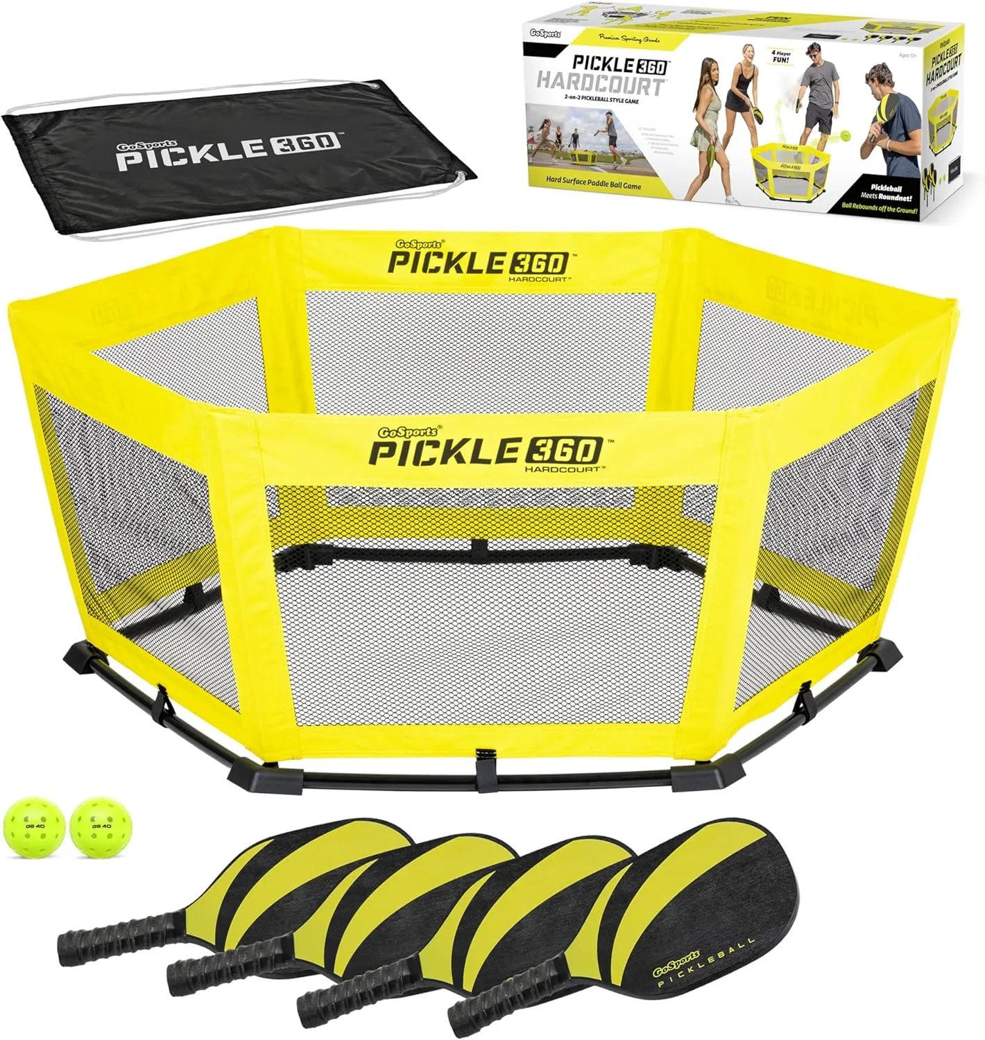 GoSports Pickle 360 Paddle Ball Game Set - Choose Original or Hardcourt - Pickleball Without a Court