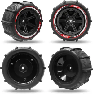 GOUPRC 12mm Hex RC Wheel Paddle Tires, 3.37 * 2.11 Inches 4PCS Off-Road Desert Beach Snow Sand Tires Kit Accessories for 1/14 1/16 RC Car Crawler Buggy Monster Truck