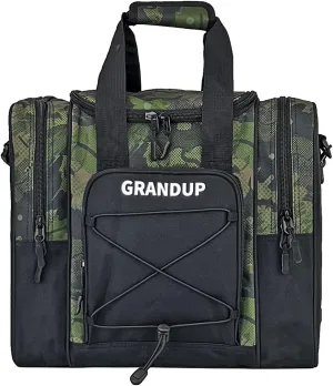 GRANDUP Bowling Ball Bag for Single Ball - Black Bowling accessories Ball Tote Bag Bowling Bag with Padded Ball Holder - Fits Bowling Shoes Up to Mens Size 14