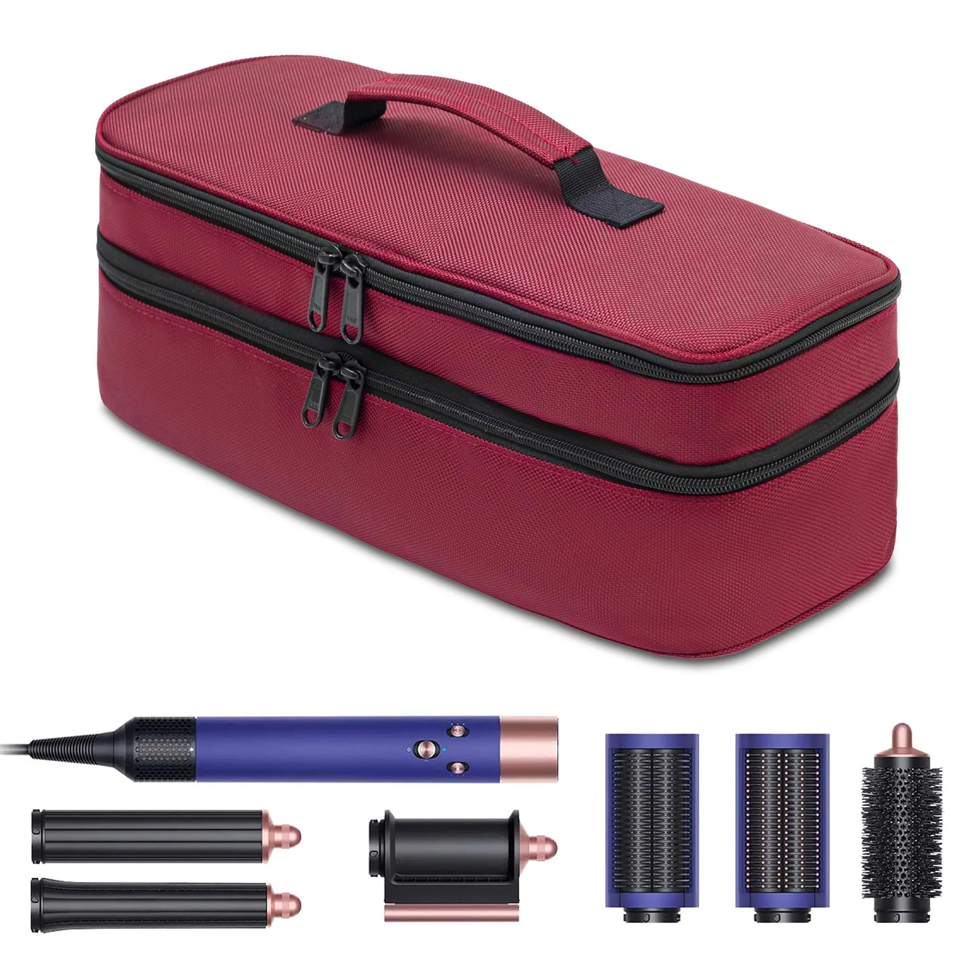 GREENESTA Hair Tools Travel Bag Compatible With Shark Flex Style Attachment, Shark Airwrap Flexstyle, Dyson Airwrap | Travel Case For Sharkflex Styler | (Burgundy)