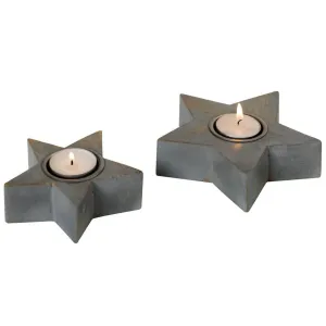 Grey Star Tea Light Holders