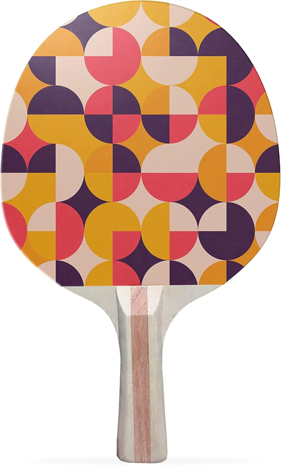 Groovy Design Colorful Design Ping Pong Paddle, Premium 5 Ply Table Tennis Racket (Black on Back)