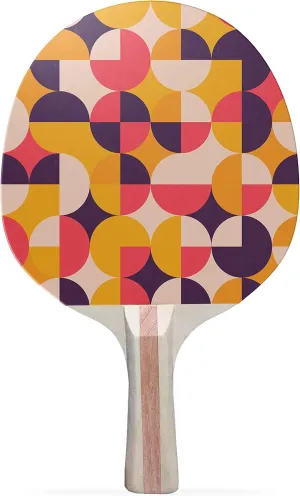 Groovy Design Colorful Design Ping Pong Paddle, Premium 5 Ply Table Tennis Racket (Black on Back)
