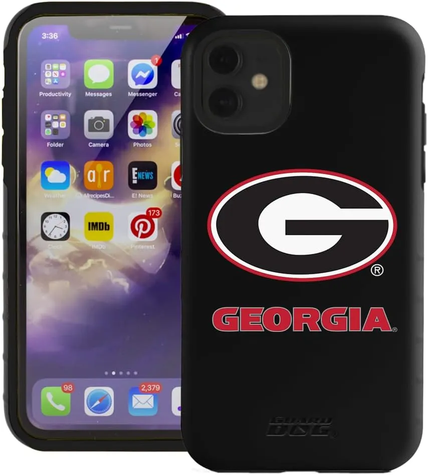 Guard Dog Case Compatible with iPhone 11 - Military Grade - Rugged Two Piece Protection - Collegiate Licensed - Georgia Bulldogs - Logo Black