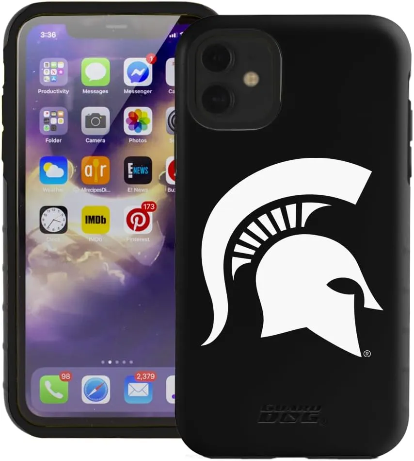 Guard Dog Case Compatible with iPhone 11 - Military Grade - Rugged Two Piece Protection - Collegiate Licensed - Michigan State Spartans - Logo
