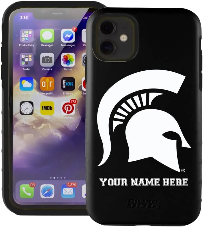 Guard Dog Case Compatible with iPhone 11 - Military Grade - Rugged Two Piece Protection - Collegiate Licensed - Michigan State Spartans - Personalized