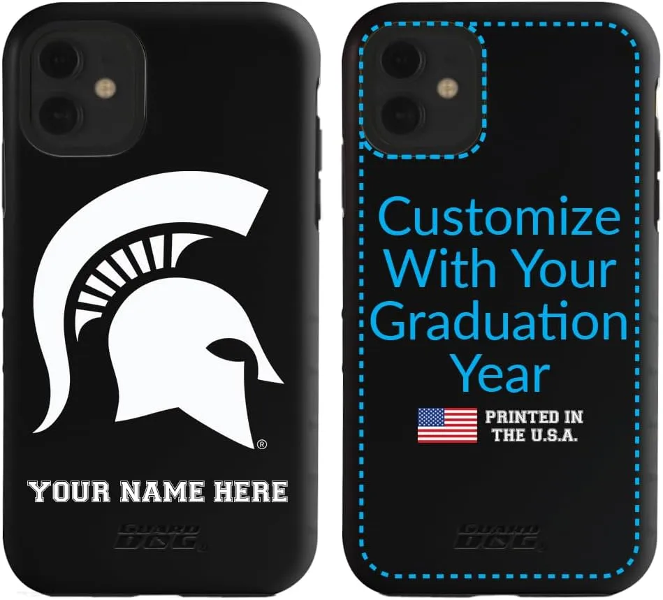 Guard Dog Case Compatible with iPhone 11 - Military Grade - Rugged Two Piece Protection - Collegiate Licensed - Michigan State Spartans - Personalized