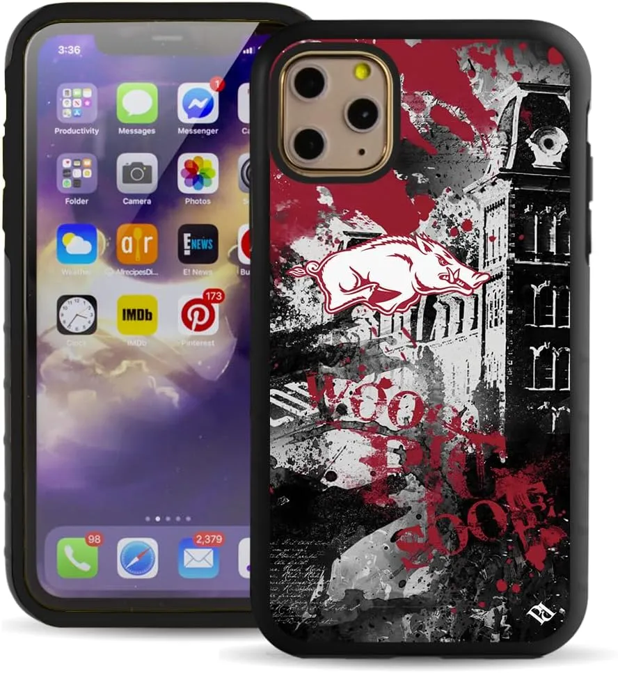 Guard Dog Case Compatible with iPhone 11 Pro Max - Military Grade - Rugged Two Piece Protection - Collegiate Licensed - Arkansas Razorbacks - by Paulson Designs