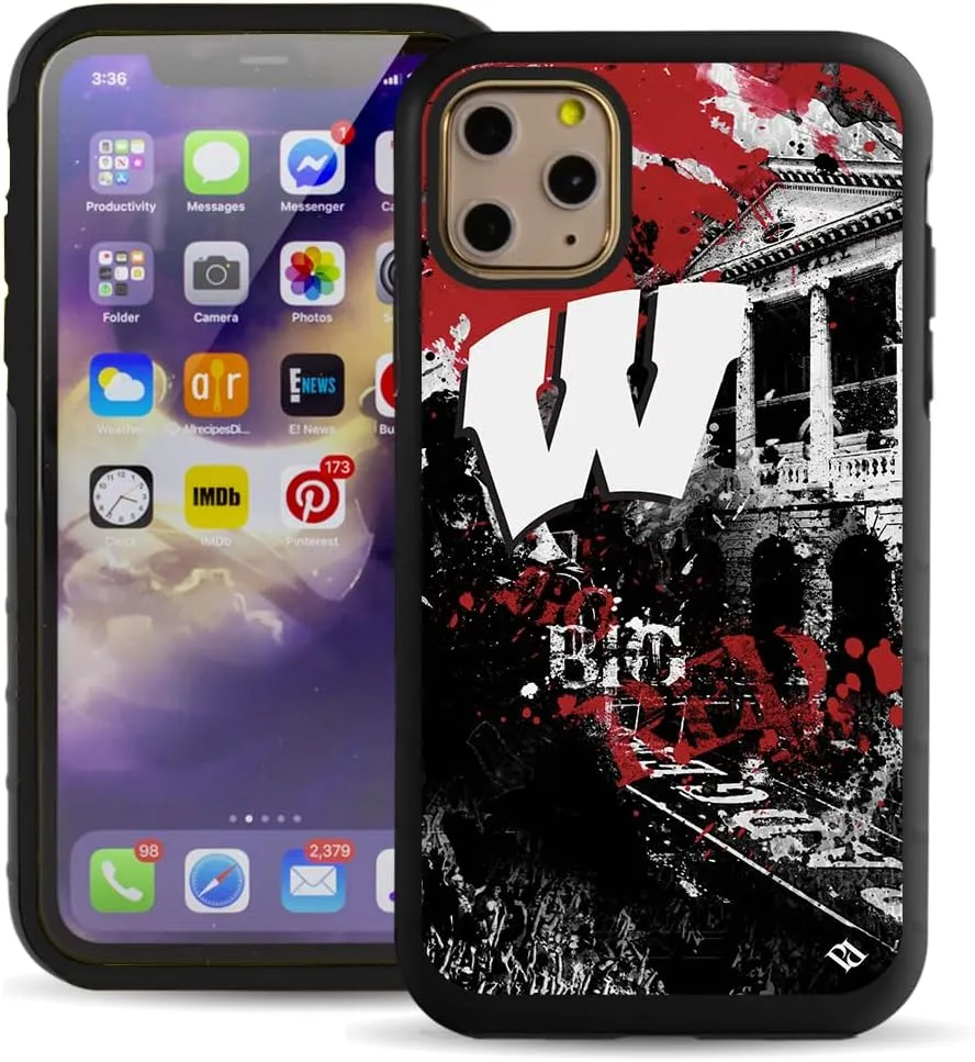 Guard Dog Case Compatible with iPhone 11 Pro - Military Grade - Rugged Two Piece Protection - Collegiate Licensed - Wisconsin Badgers - by Paulson Designs