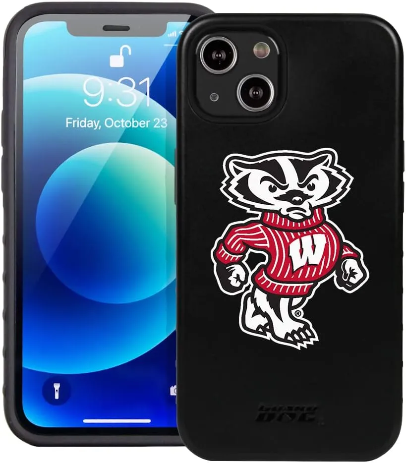 Guard Dog Case Compatible with iPhone 14 - Military Grade - Rugged Two Piece Protection - Collegiate Licensed - Wisconsin Badgers - Logo