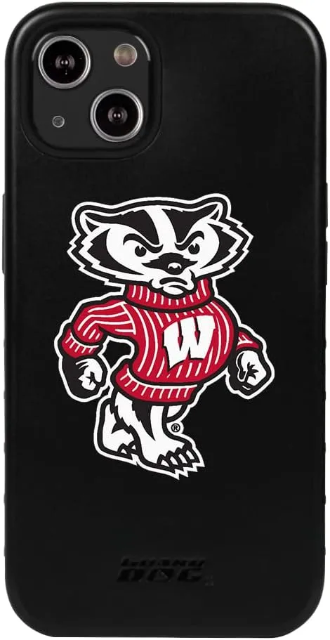 Guard Dog Case Compatible with iPhone 14 - Military Grade - Rugged Two Piece Protection - Collegiate Licensed - Wisconsin Badgers - Logo