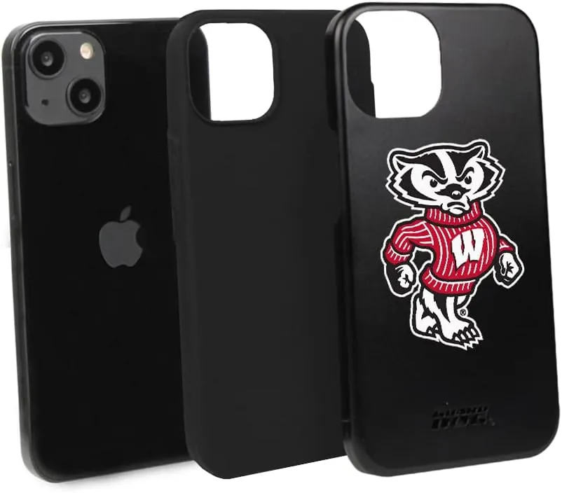 Guard Dog Case Compatible with iPhone 14 - Military Grade - Rugged Two Piece Protection - Collegiate Licensed - Wisconsin Badgers - Logo