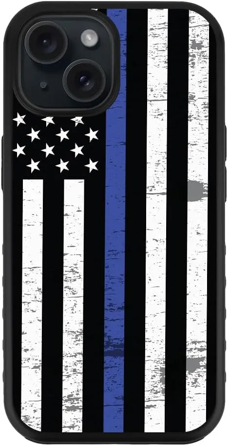 Guard Dog Case Compatible with iPhone 15 - Compatible with MagSafe - Military Grade - Rugged Two Piece Protection - Designer - American Flag - Thin Blue Line - Hero