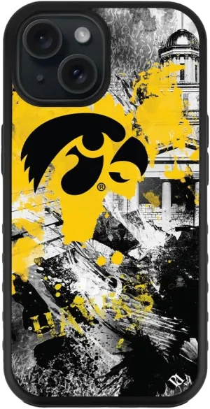 Guard Dog Case Compatible with iPhone 15 - Military Grade - Rugged Two Piece Protection - Collegiate Licensed - Iowa Hawkeyes - by Paulson Designs