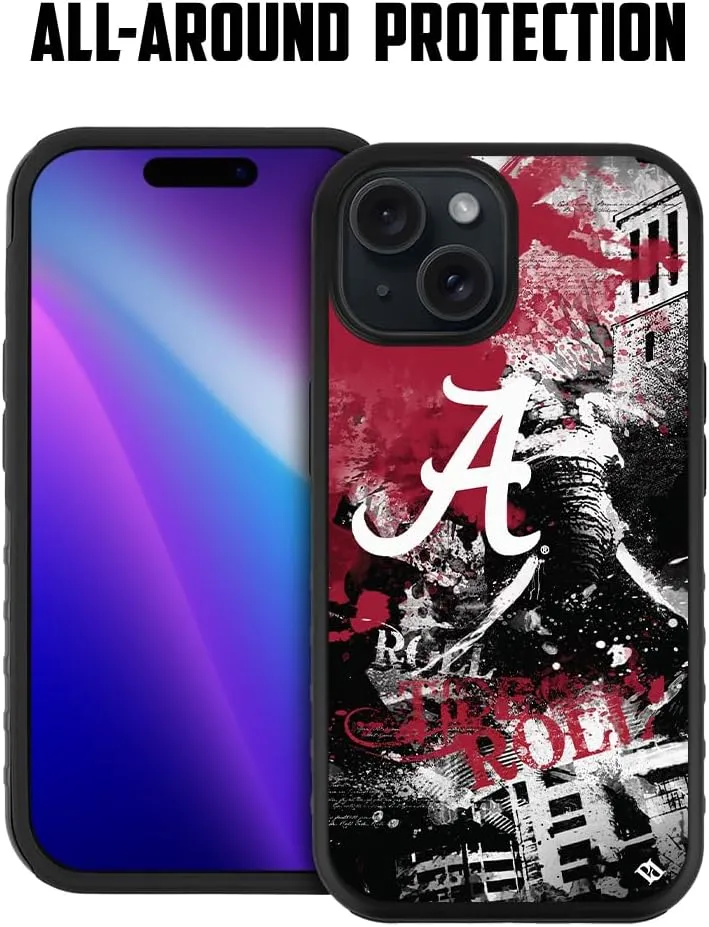 Guard Dog Case Compatible with iPhone 15 Plus - Compatible with MagSafe - Military Grade - Rugged Two Piece Protection - Collegiate Licensed - Alabama Crimson Tide - by Paulson Designs