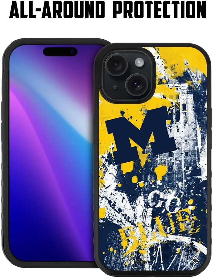 Guard Dog Case Compatible with iPhone 15 Plus - Military Grade - Rugged Two Piece Protection - Collegiate Licensed - Michigan Wolverines - by Paulson Designs