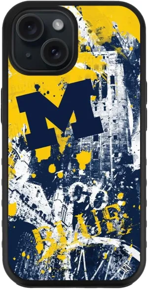 Guard Dog Case Compatible with iPhone 15 Plus - Military Grade - Rugged Two Piece Protection - Collegiate Licensed - Michigan Wolverines - by Paulson Designs