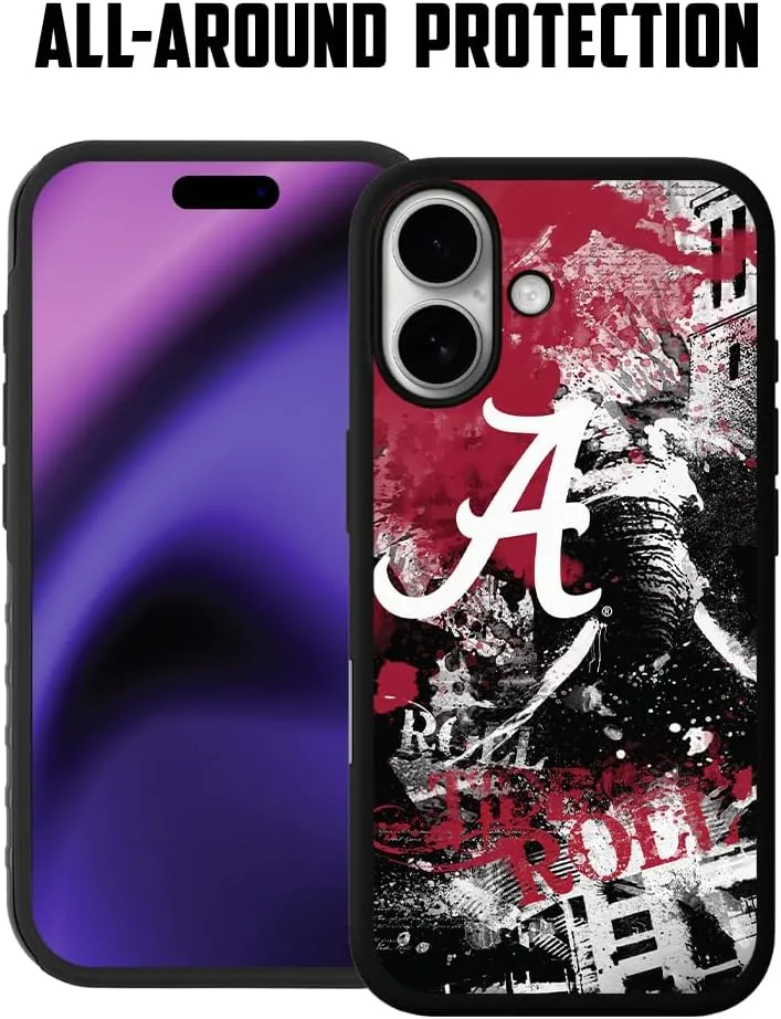 Guard Dog Case Compatible with iPhone 16 - Compatible with MagSafe - Military Grade - Rugged Two Piece Protection - Collegiate Licensed - Alabama Crimson Tide - by Paulson Designs