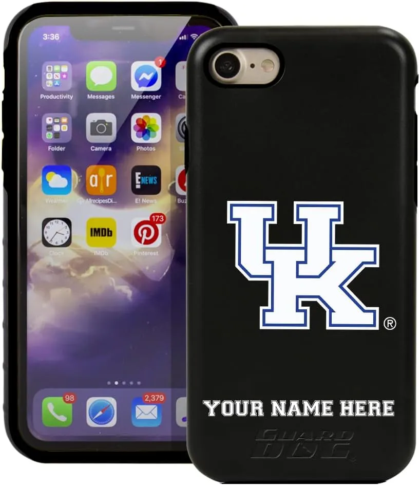 Guard Dog Case Compatible with iPhone 7/8/SE - Military Grade - Rugged Two Piece Protection - Collegiate Licensed - Kentucky Wildcats - Personalized