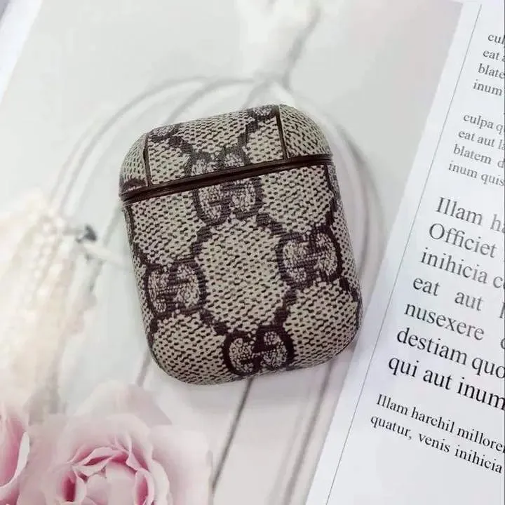 GUCCI Style AirPods 1/2 Classic Leather Protective Case