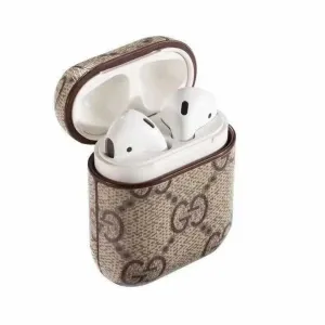 GUCCI Style AirPods 1/2 Classic Leather Protective Case