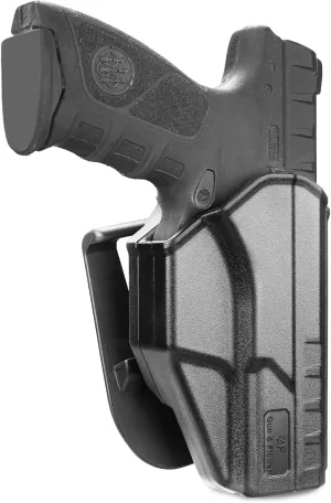 GUN & FLOWER Thumb OWB Holster Fit Beretta APX Full Size 9mm, 40 (Not Fit Beretta APX A1), Level II Retention/360 Degrees Adjustable Right Hand