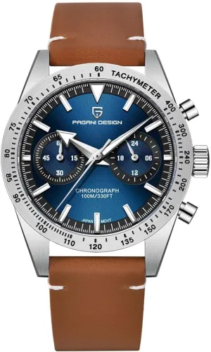 HaiQin Pagani Design Watch 1766 Men's Chronograph Quartz Watches Stainless Steel Band Japan VK64 Movement 100M Waterproof Casual Sport Watches