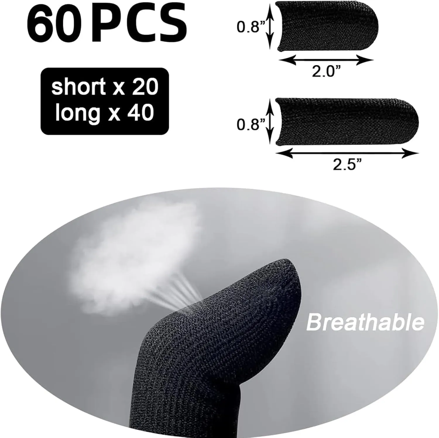 HALLEAST 60 Pieces Finger Sleeves for Bowling, Disposable Bowling Thumb Sleeves Anti-Sweat Breathable Protector Seamless Lightweight Anti-Skid Glove for Right Hand & Left Hand