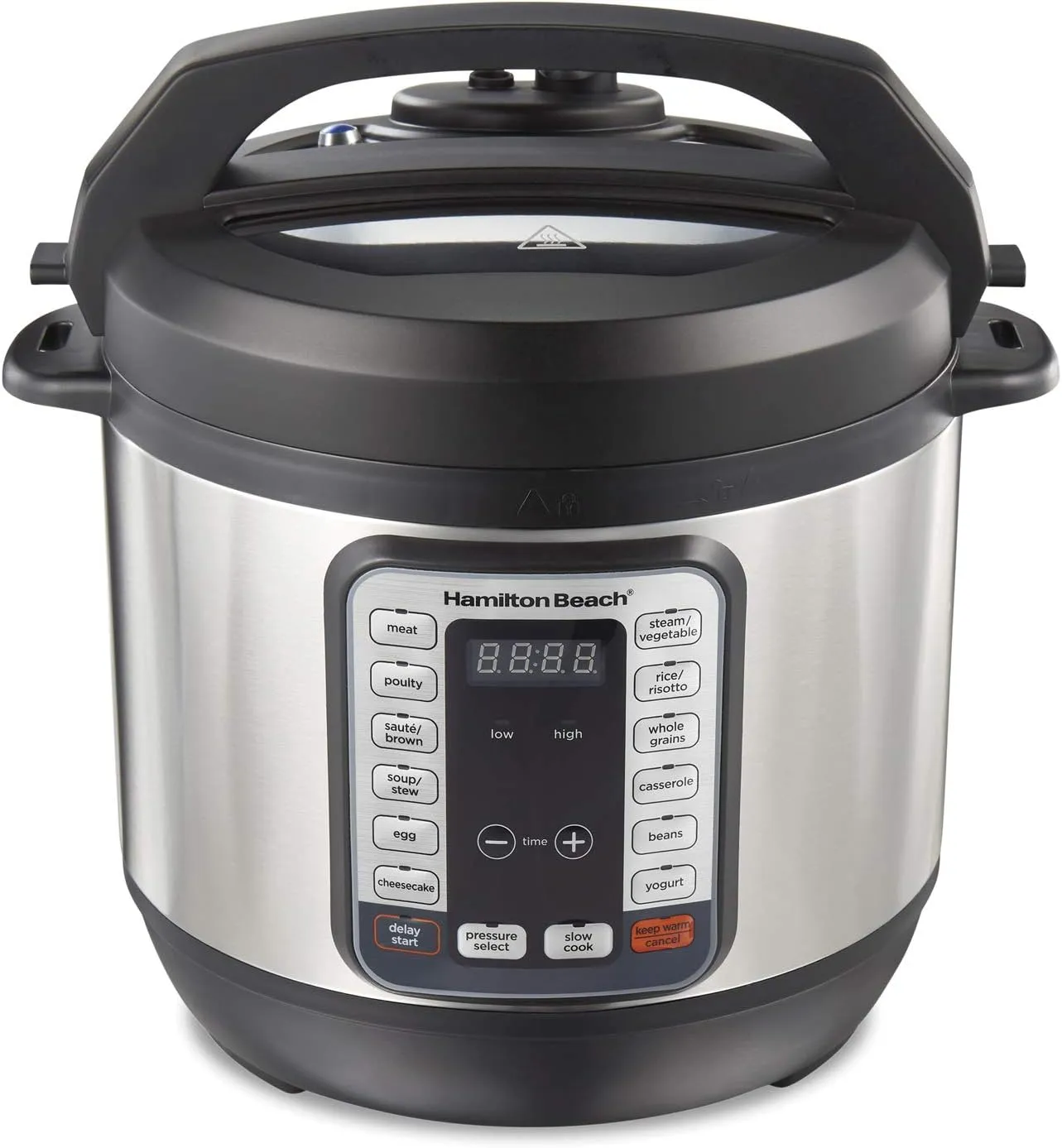 Hamilton Beach 12-in-1 Electric Pressure Cooker with True Slow Cook Technology, Sautés, Browns, Steams, Rice Function, Egg and More, 8 Quart Capacity, Stainless Steel (34508)