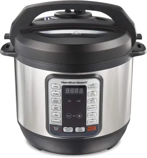 Hamilton Beach 12-in-1 Electric Pressure Cooker with True Slow Cook Technology, Sautés, Browns, Steams, Rice Function, Egg and More, 8 Quart Capacity, Stainless Steel (34508)