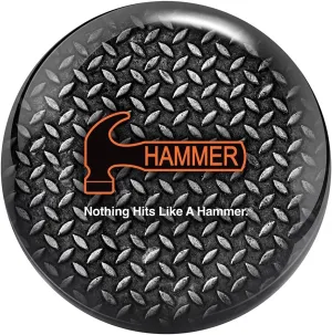 Hammer Diamond Plate PRE-DRILLED Bowling Ball - Grey/Black