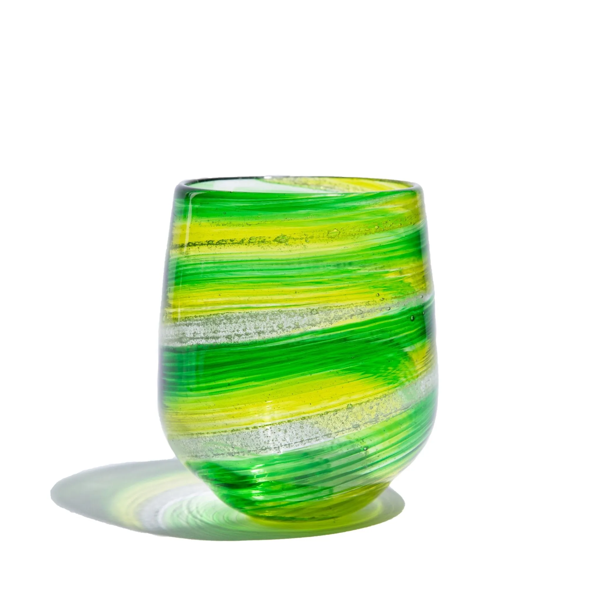 Hand Blown Cremation Glass Votive Holder | Honeydew