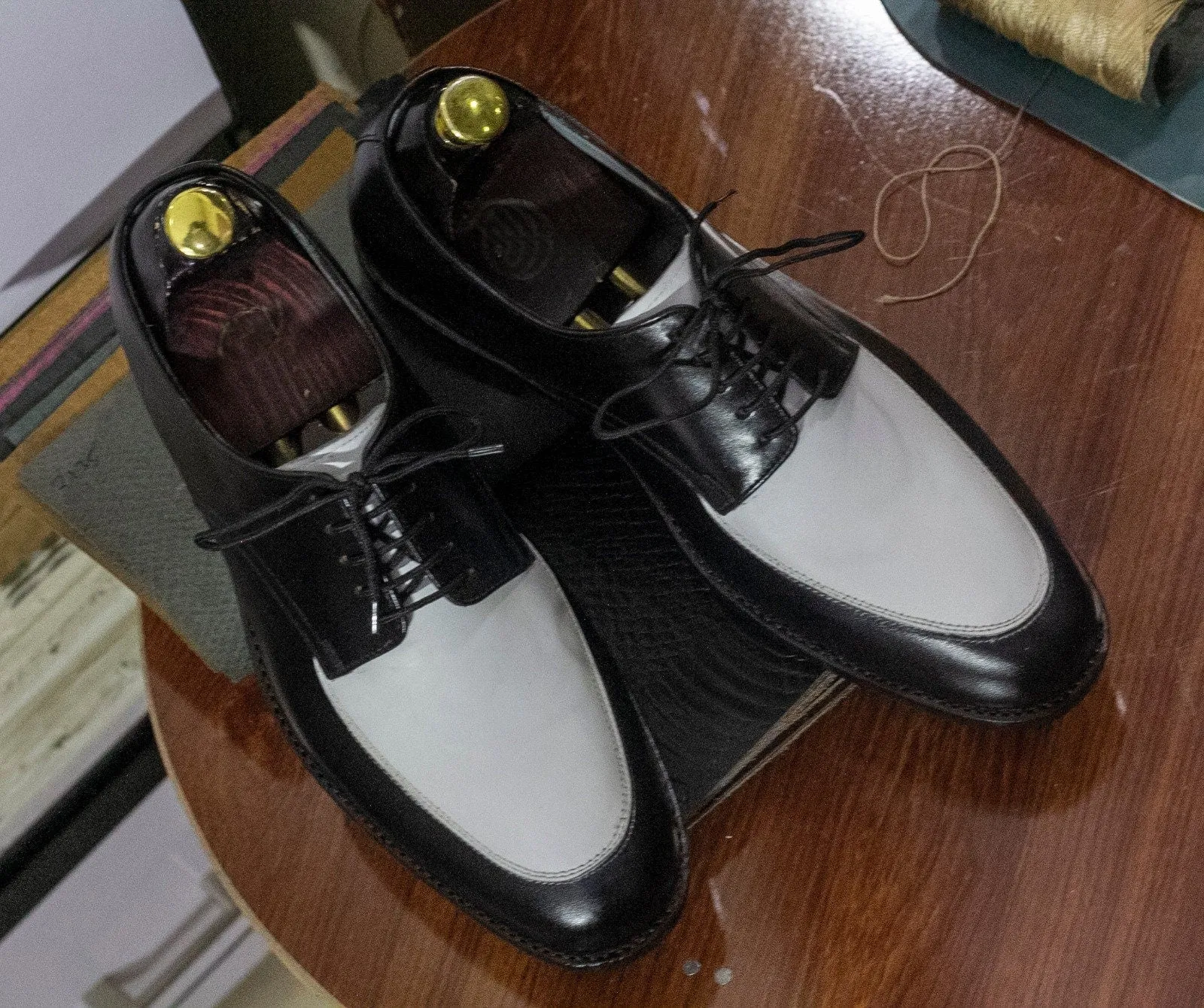 Handmade Genuine Cow-Hide Leather & Suede De\ray Shoes For Men, Dress Formal Lace Shoes For Men's