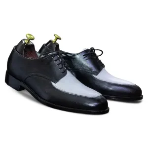 Handmade Genuine Cow-Hide Leather & Suede De\ray Shoes For Men, Dress Formal Lace Shoes For Men's