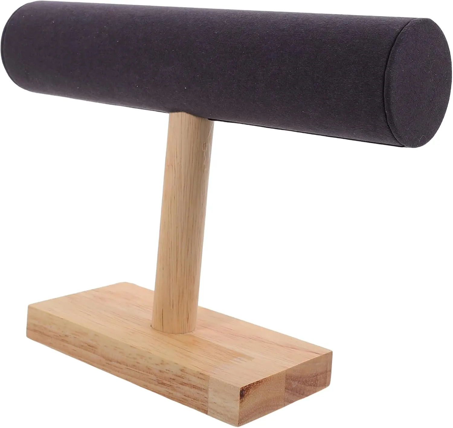 Happyyami Wooden Base Bracelet Holder Jewelry Organizer Watch Stand Headband Display Microfiber Velvet Stylish