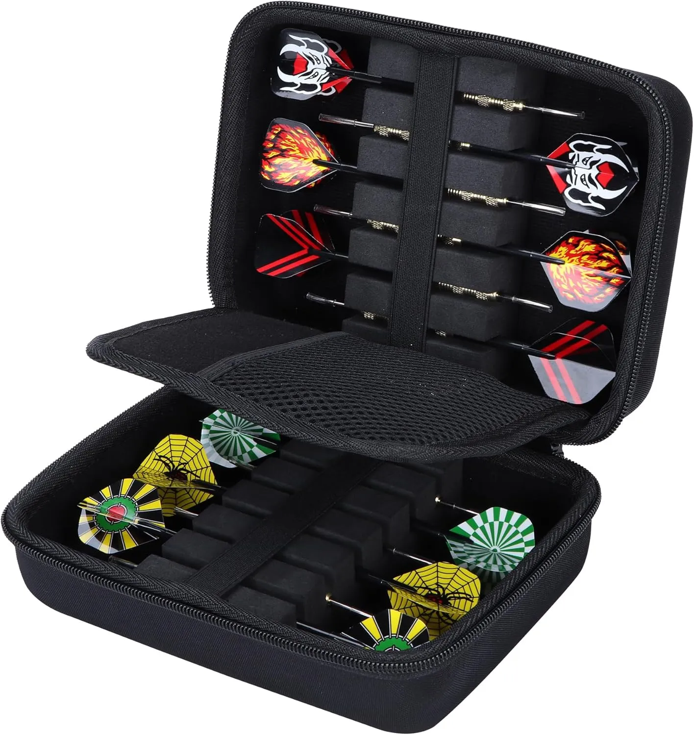Hard Case Compatible with Steel or Soft Darts Set, Storage Holder Fits Dart Tips Shafts Flights and Accessories