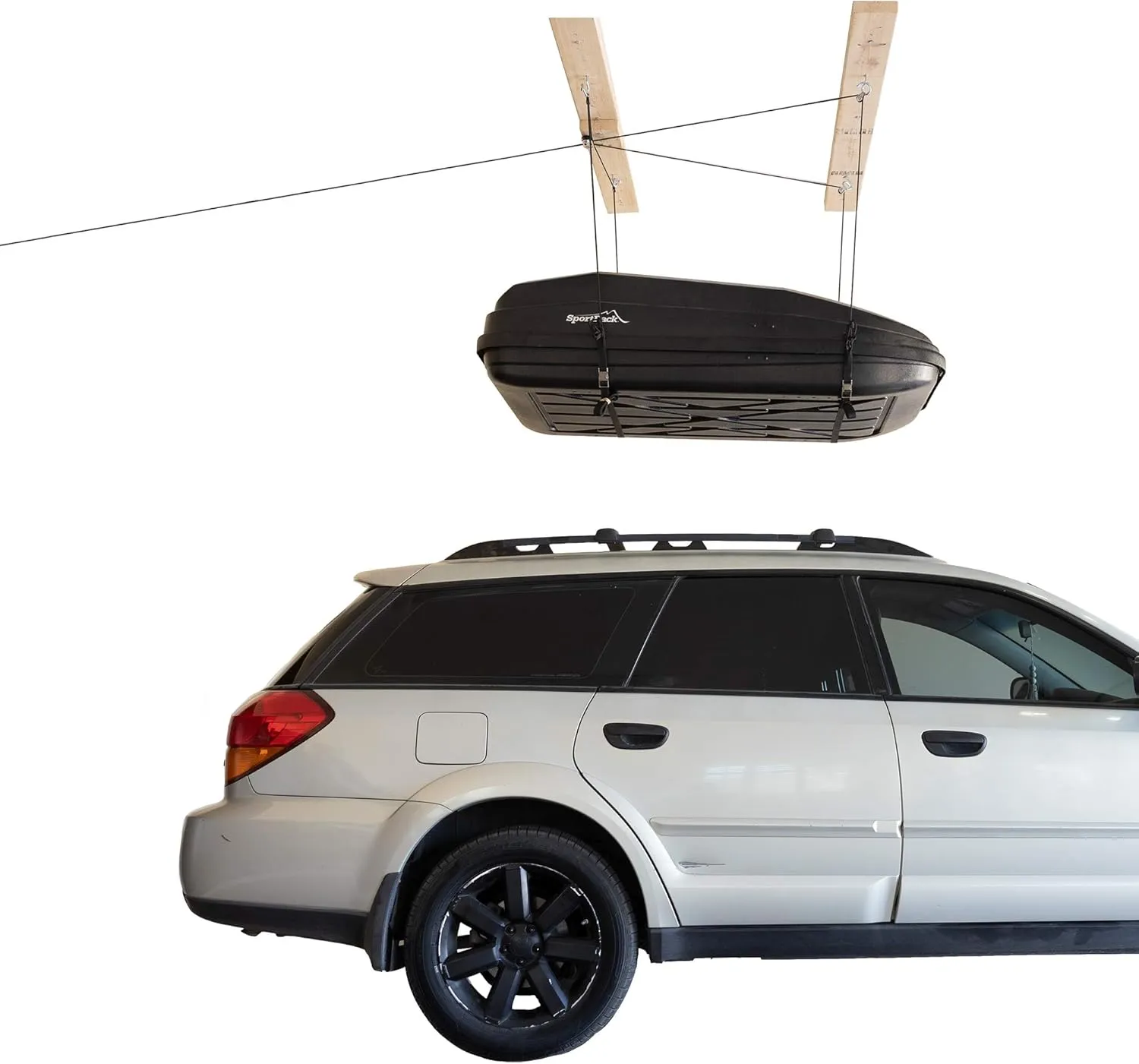 HARKEN Hoister Heavy Cargo Carrier Overhead Garage Storage 4-Point Hoist System for 145lb Carriers, Dinghies, Kayaks, Canoes, Heavy Storage (145lb Capacity, 10ft Ceiling), Model 7803