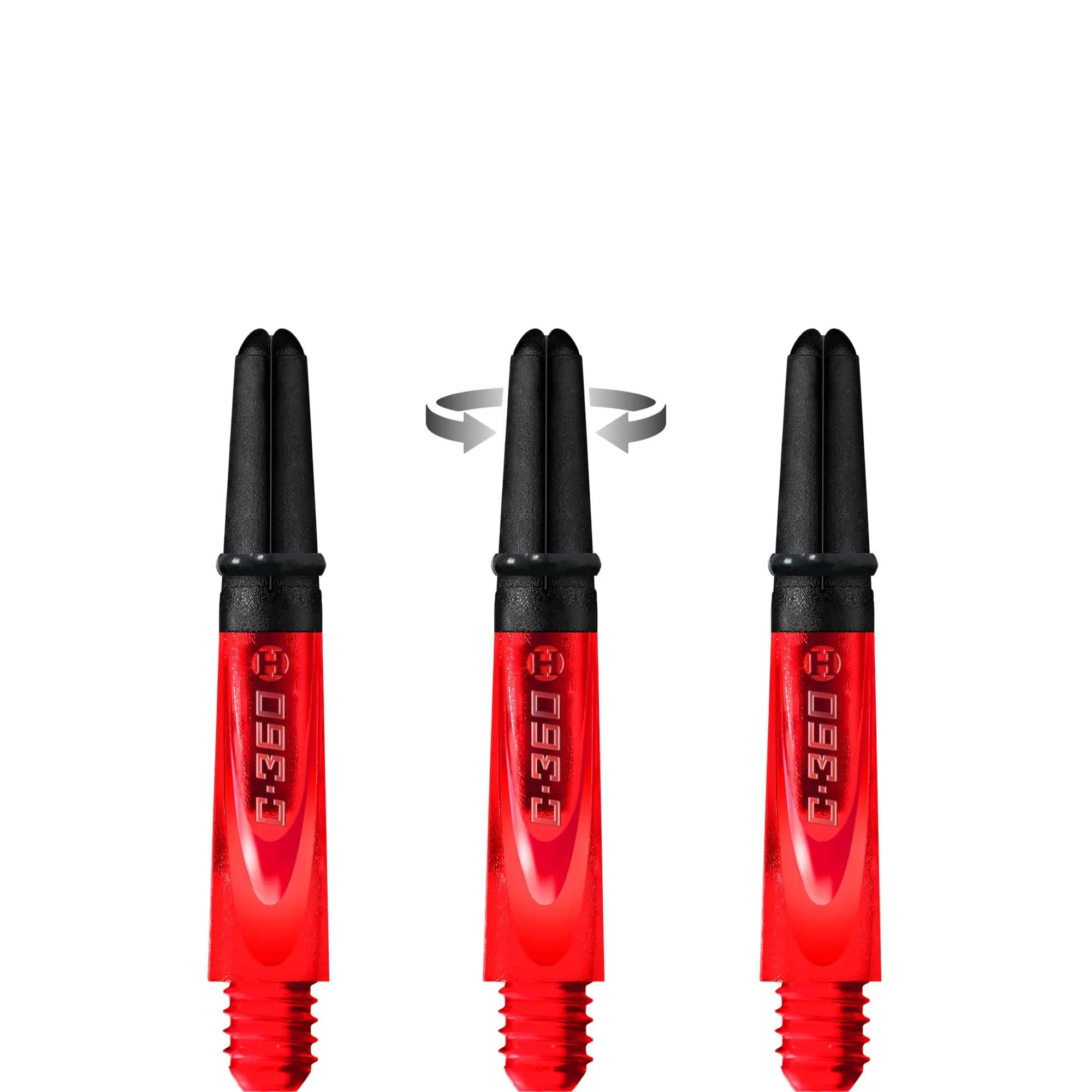 Harrows Carbon 360 Shafts - Polycarbonate Dart Stems with Carbon Top - Red