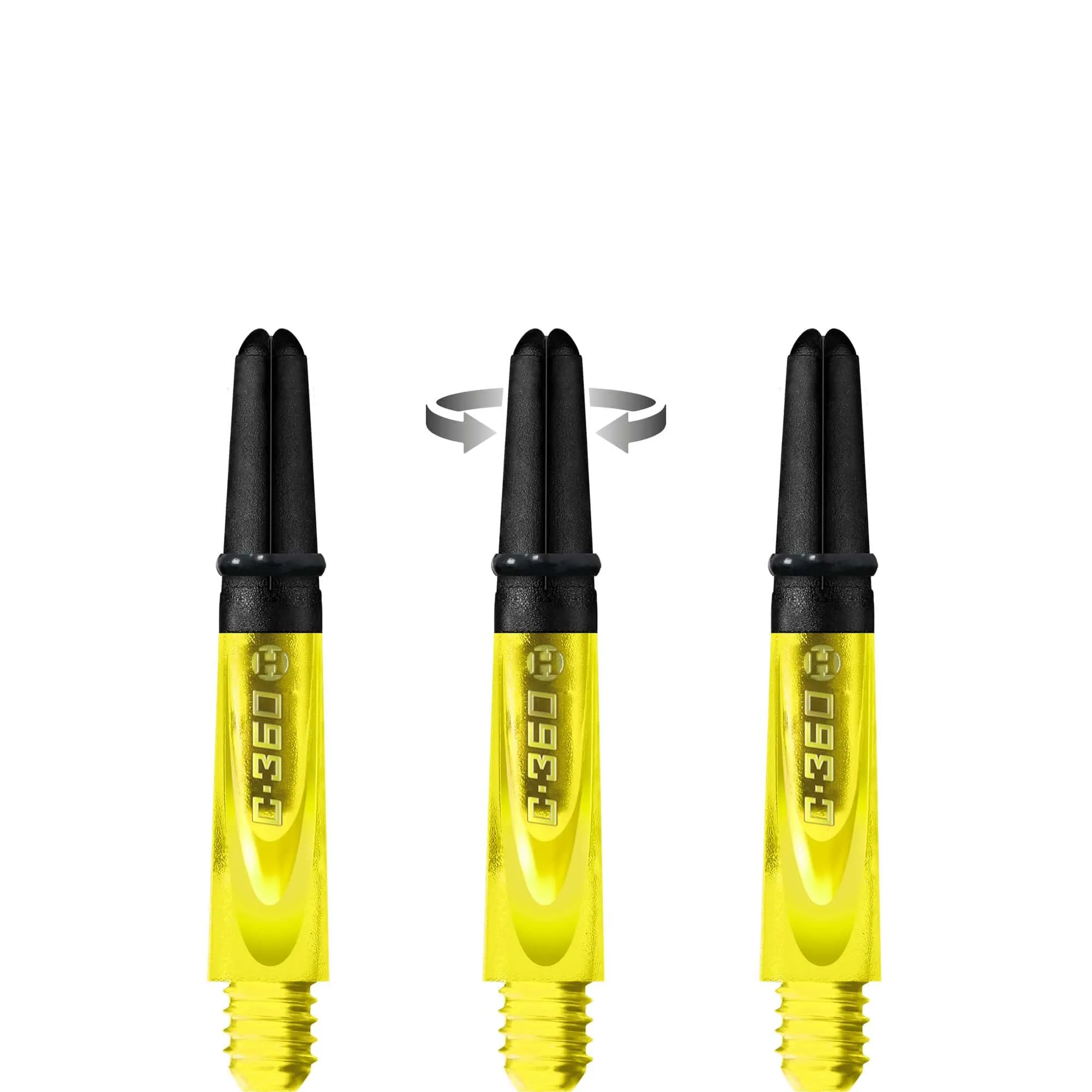 Harrows Carbon 360 Shafts - Polycarbonate Dart Stems with Carbon Top - Yellow