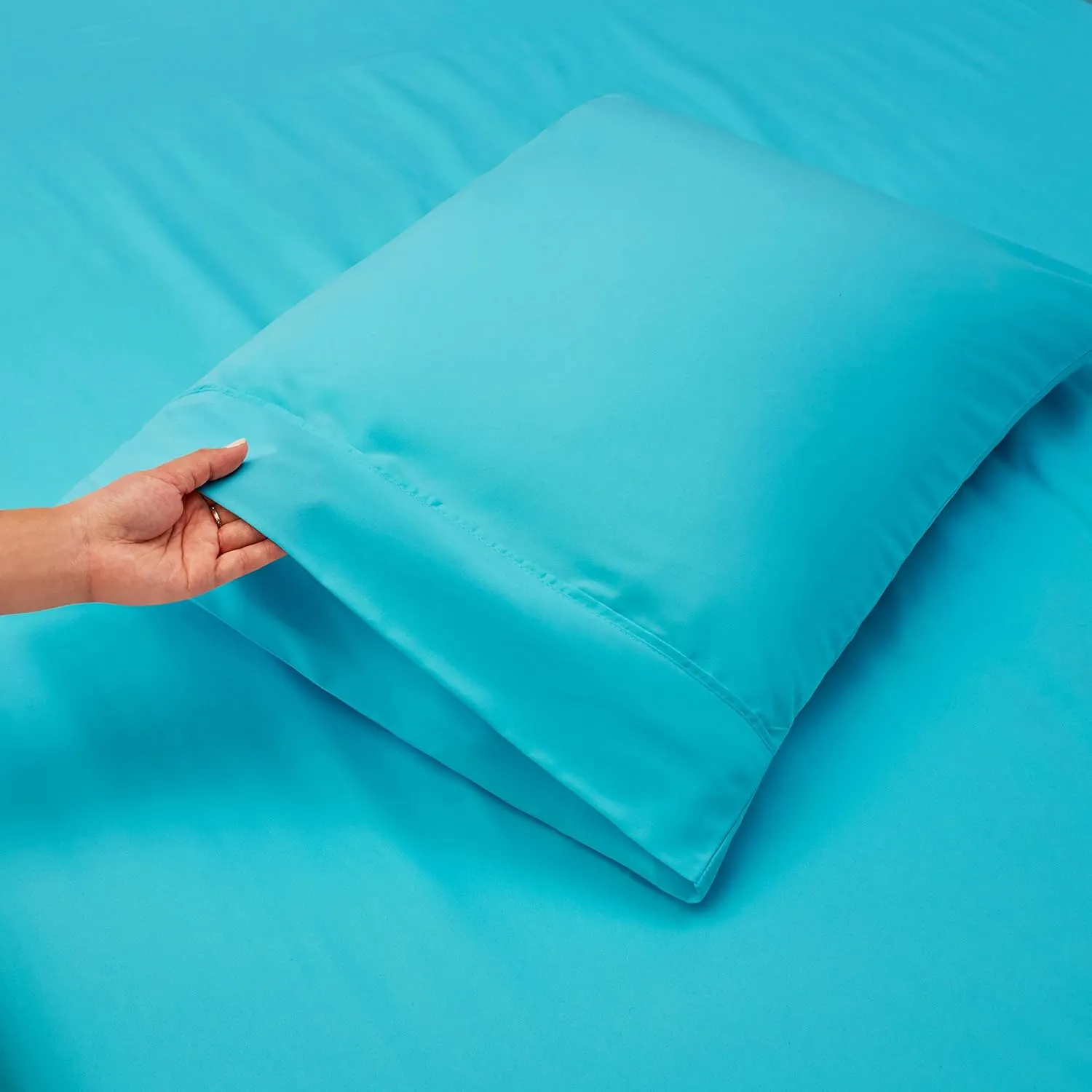 Hearth & Harbor Extra Deep Pocket King Size Sets - Fits Mattress 18-24 Inches Deep - Extra Deep Pocket Sheets - 6 Piece King Size - King - Beach Blue Sheets