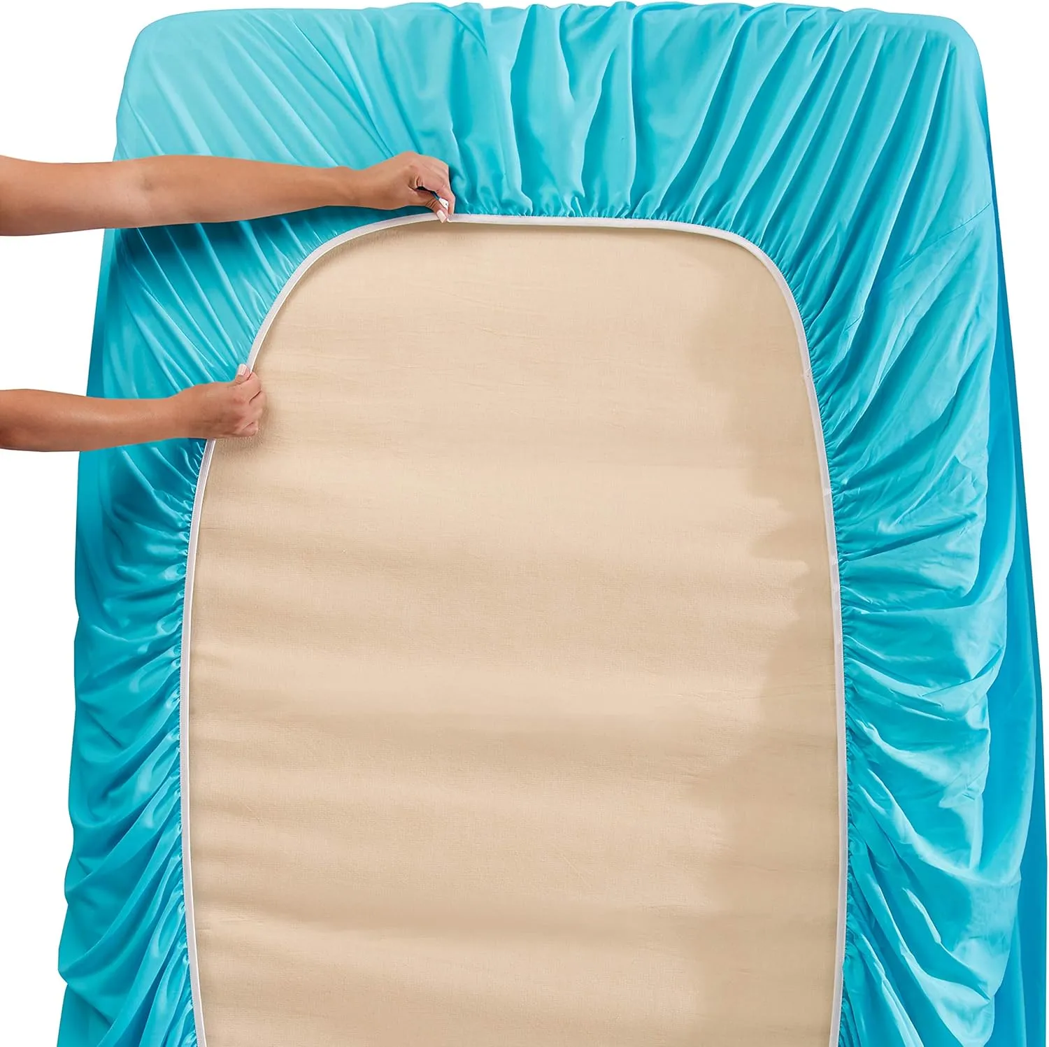 Hearth & Harbor Extra Deep Pocket King Size Sets - Fits Mattress 18-24 Inches Deep - Extra Deep Pocket Sheets - 6 Piece King Size - King - Beach Blue Sheets