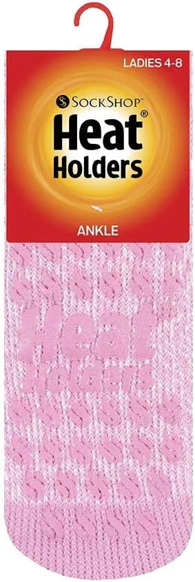HEAT HOLDERS - Ladies low cut thermal slipper ankle socks in 4 colors, 5-9 US