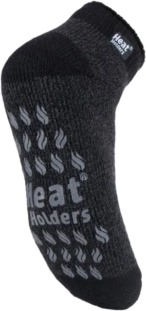 HEAT HOLDERS - Mens Non Skid Low Cut Thermal Ankle Slipper Socks with Grippers