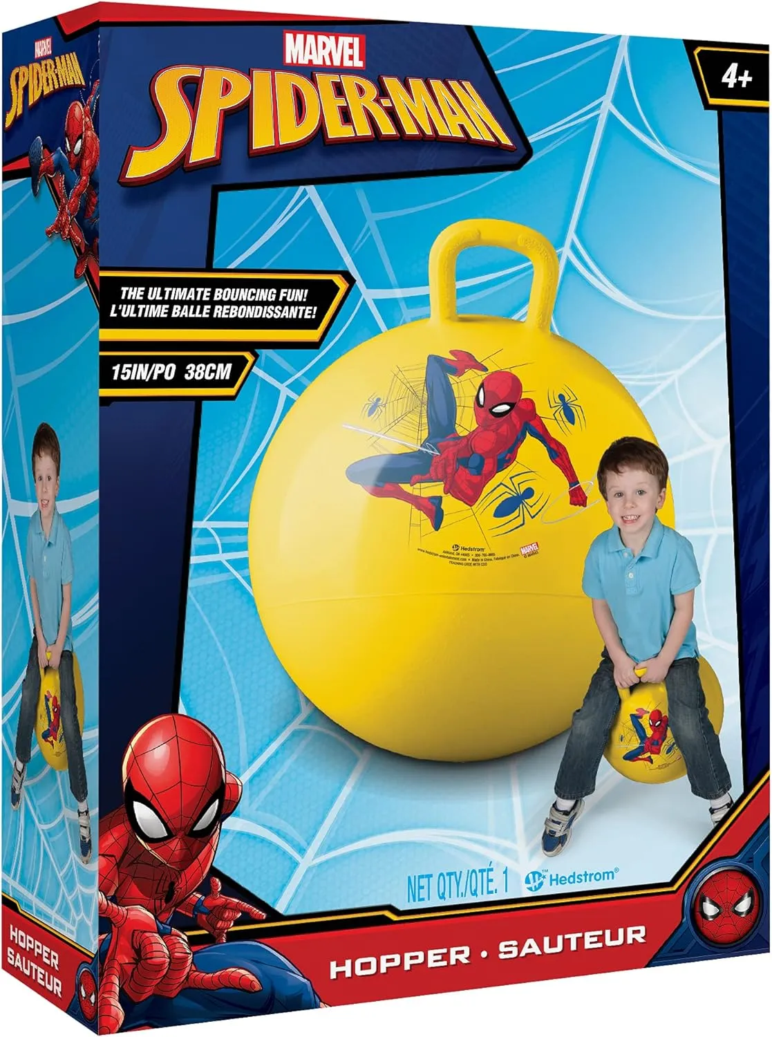 Hedstrom Marvel Spider-Man Hopper, 15-Inch, Yellow (55-97063)